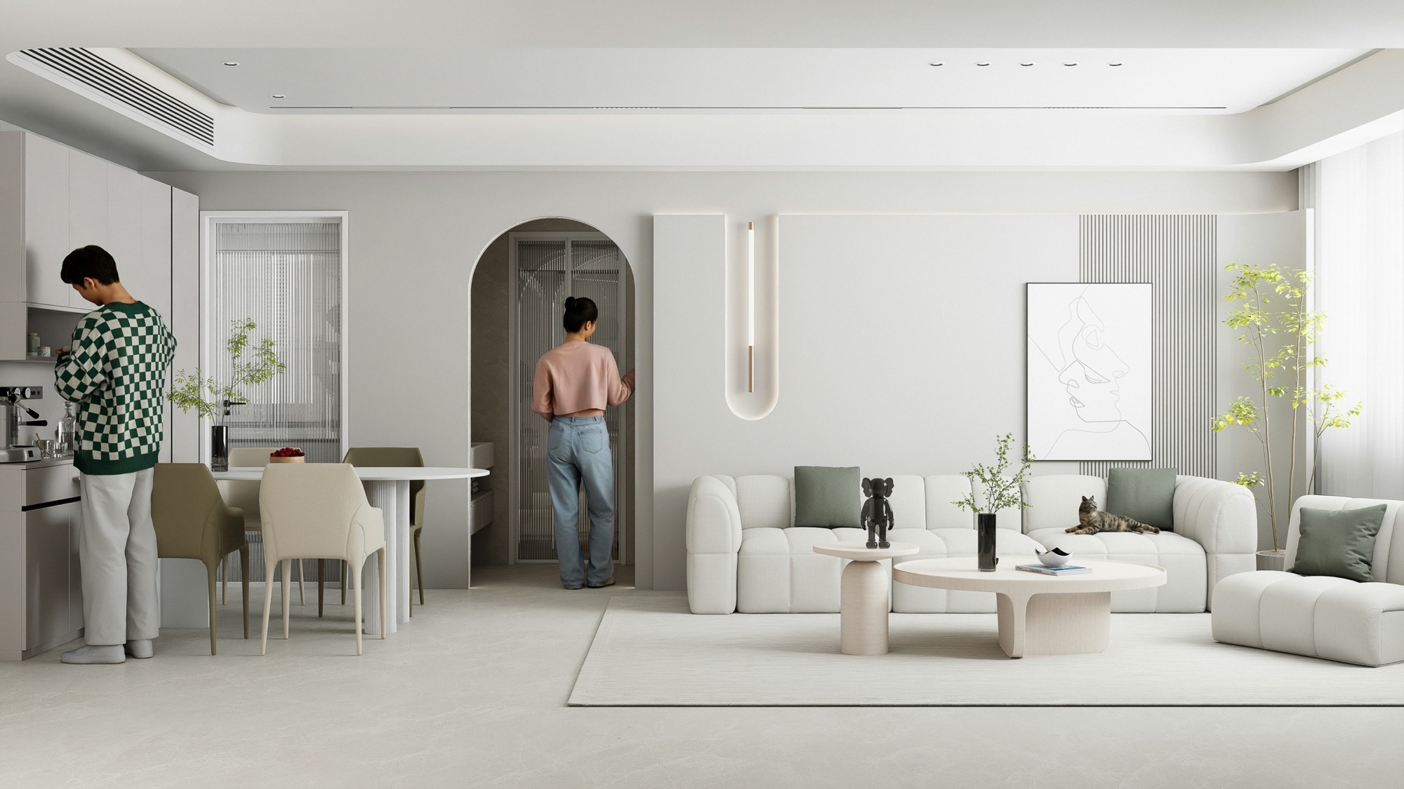 A warm, comfortably furnished living room in a Golden Pavilion home