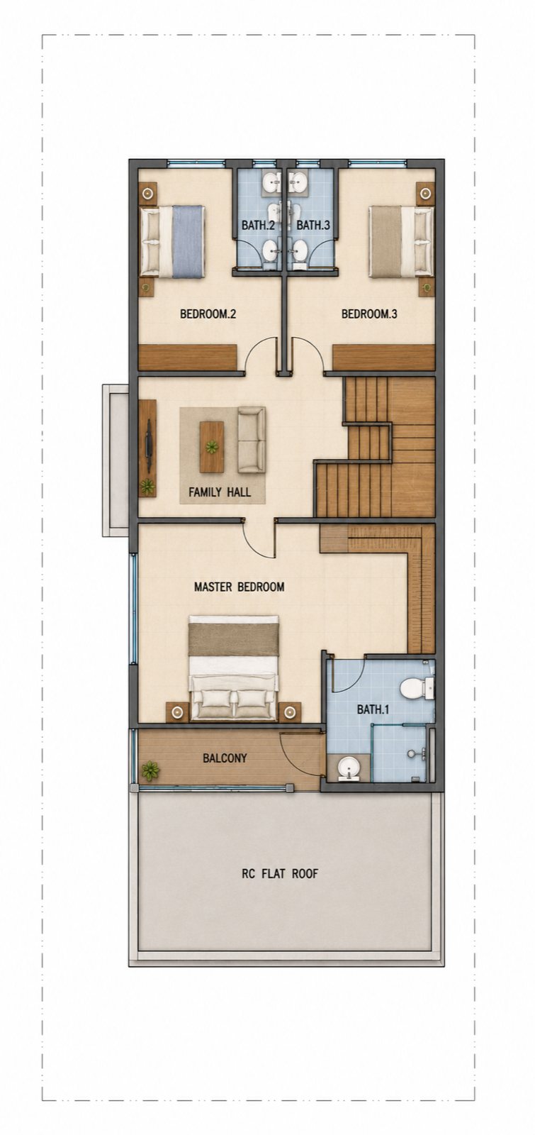 Intermediate lot first floor plan for Jaluran Lakeview Sanctuary
