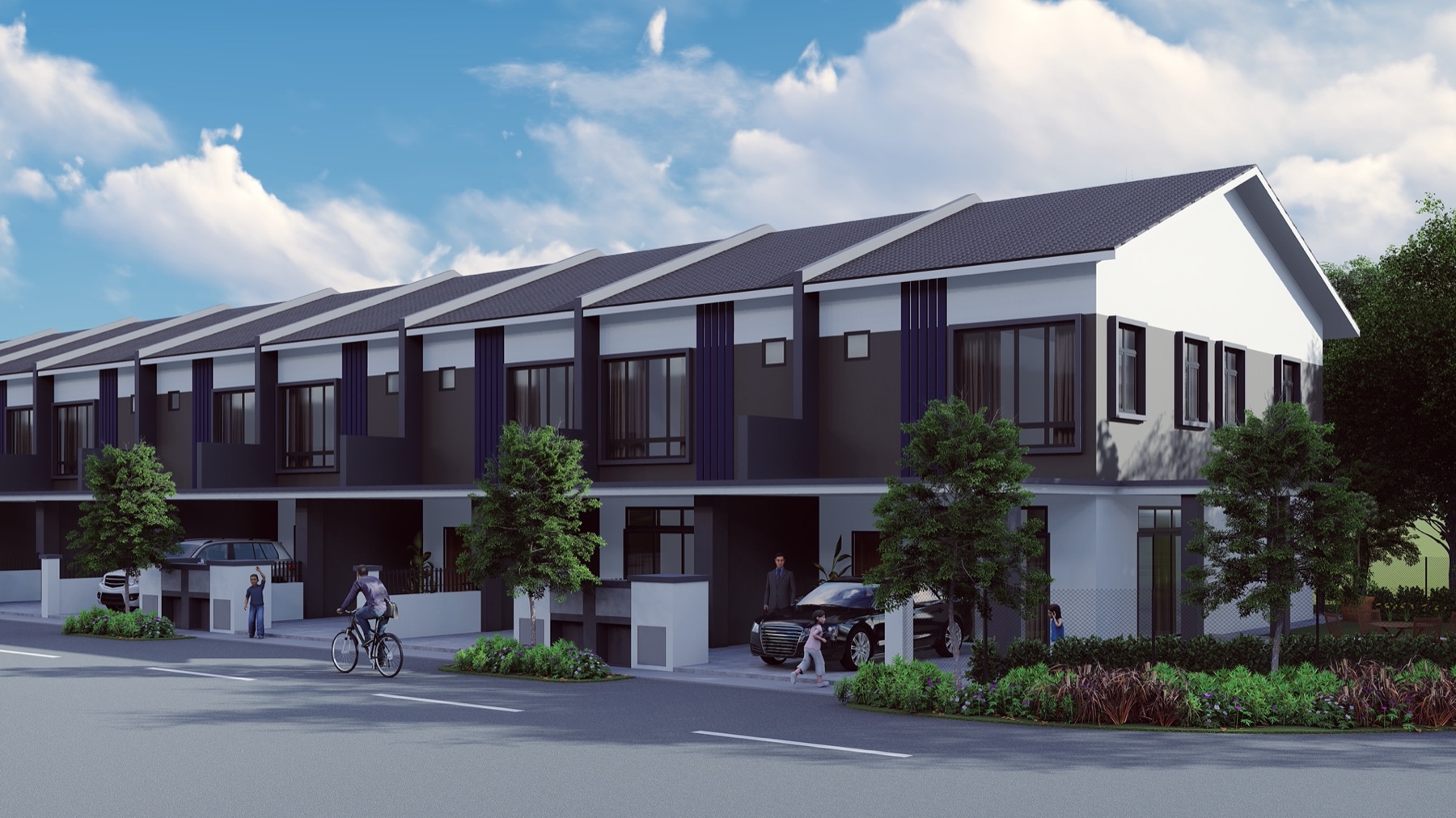 Render of Taman Sri Kelah terrace homes in Batang Kali