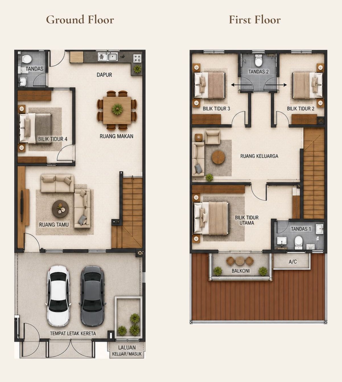Sample unit layout plan for Taman Sri Sementa 2