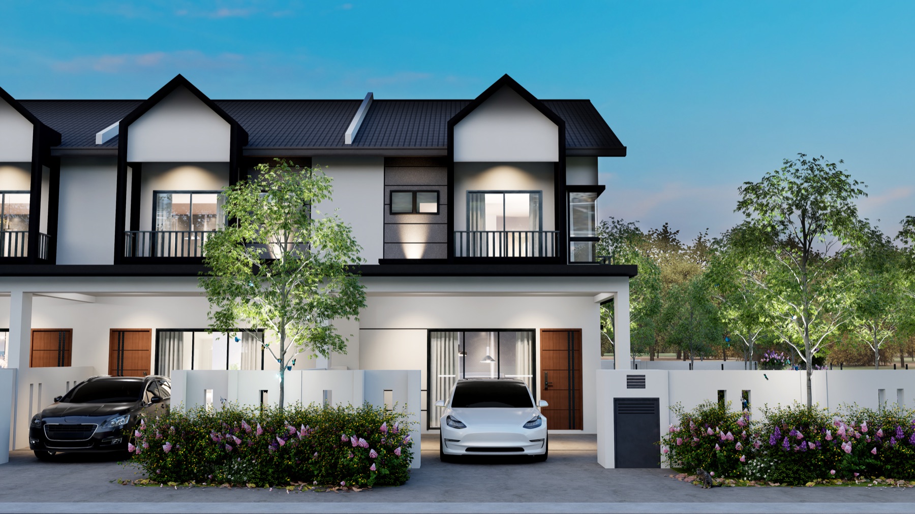 Render of Taman Sri Sementa 2 — a row of 2-storey terrace homes in Klang